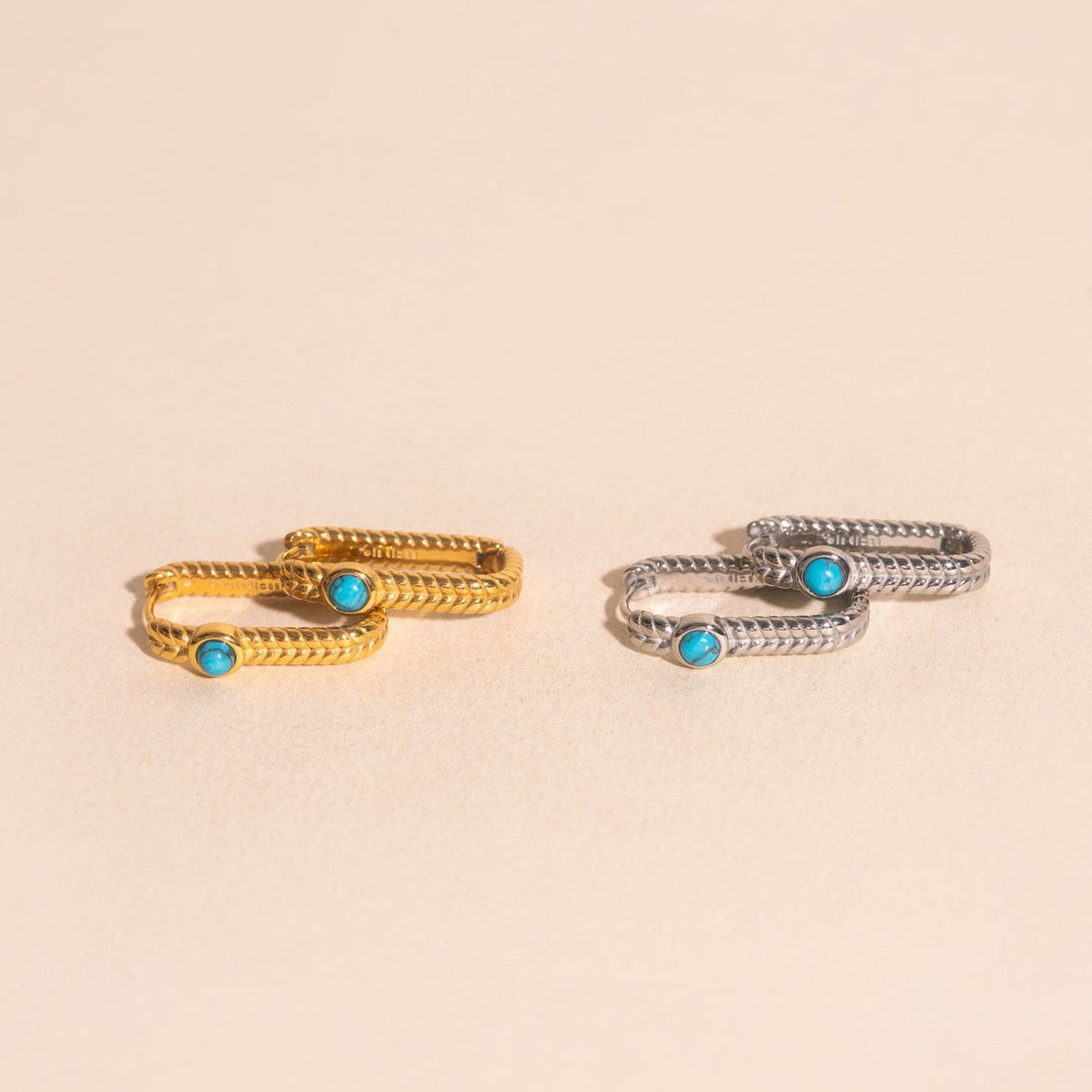 Rope Rectangle Huggie Hoop Earrings