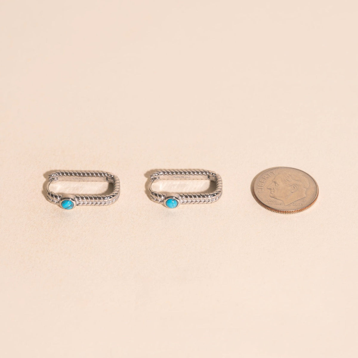 Rope Rectangle Huggie Hoop Earrings