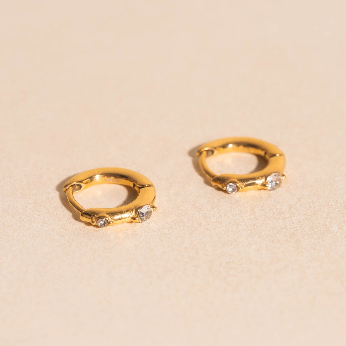 Mini Crystal Rounded Huggie Hoop Earrings