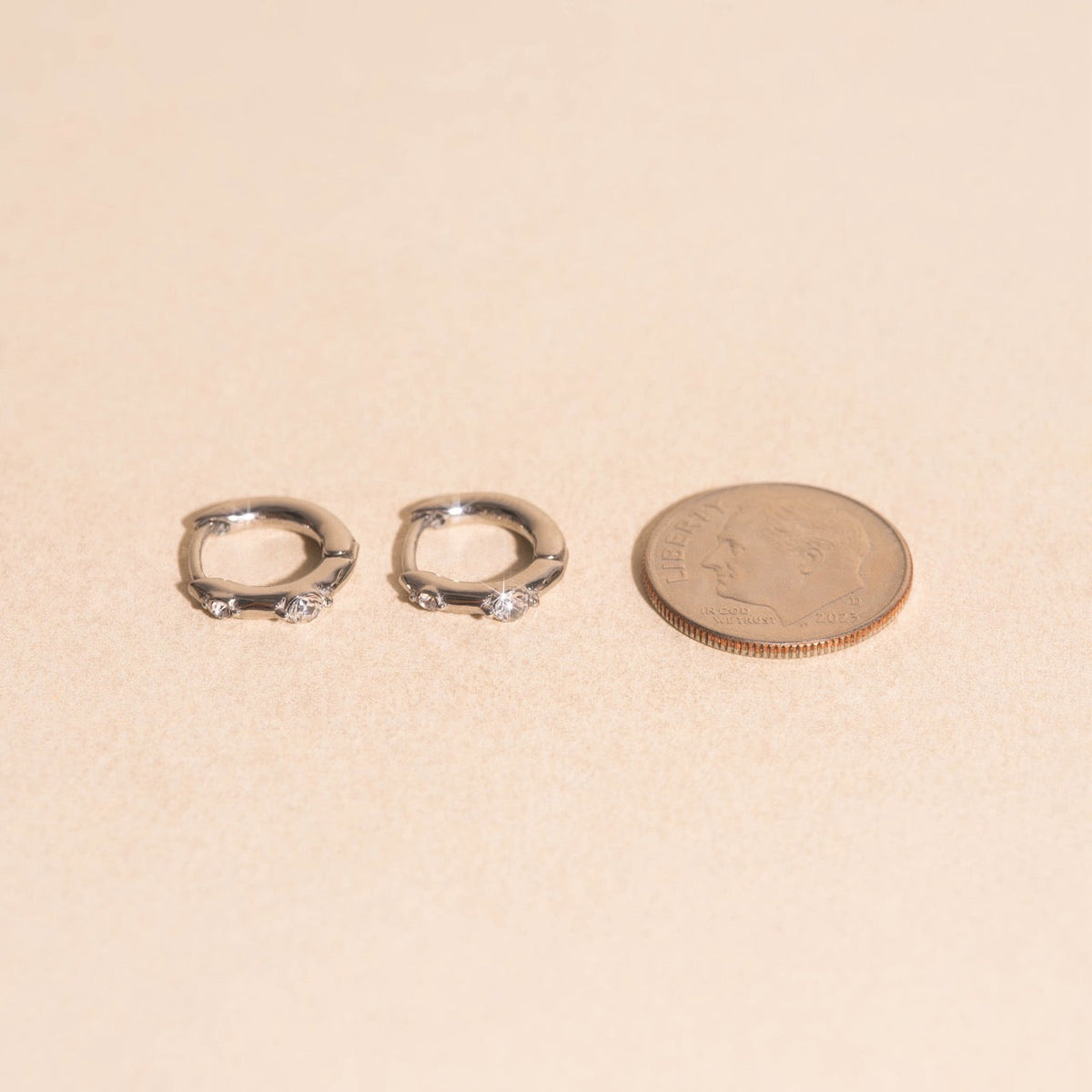 Mini Crystal Rounded Huggie Hoop Earrings