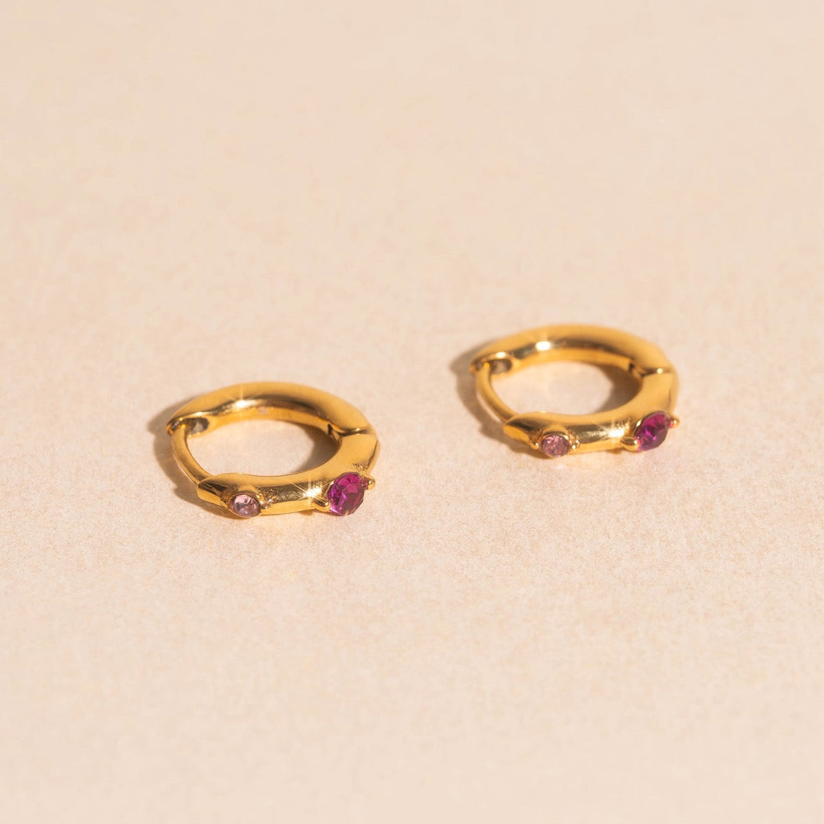 Mini Crystal Rounded Huggie Hoop Earrings