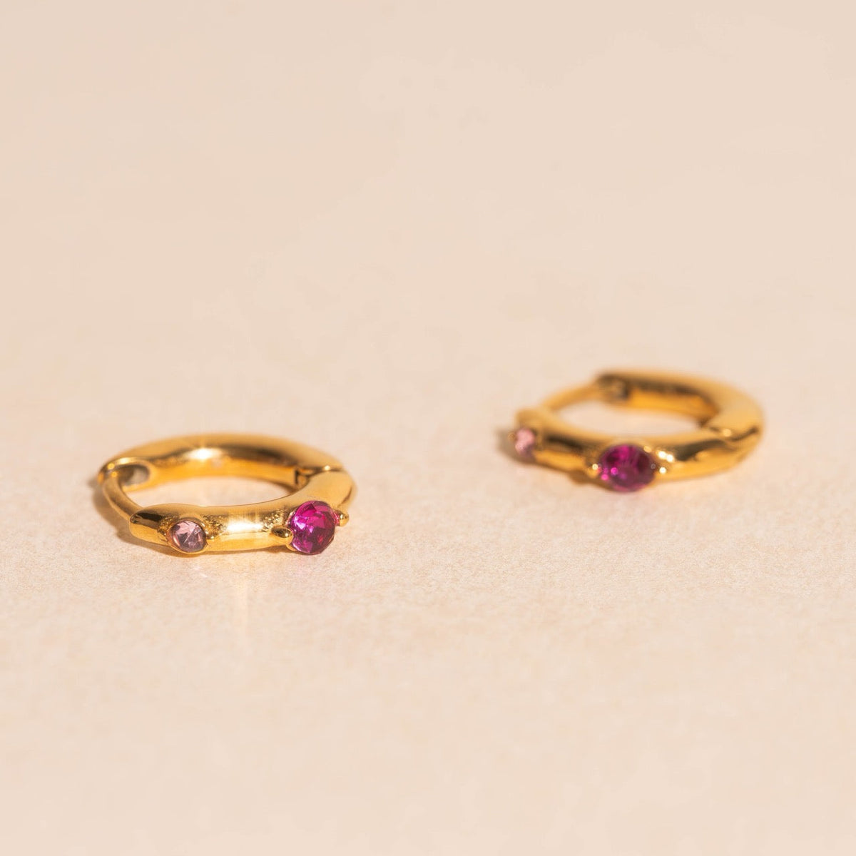 Mini Crystal Rounded Huggie Hoop Earrings