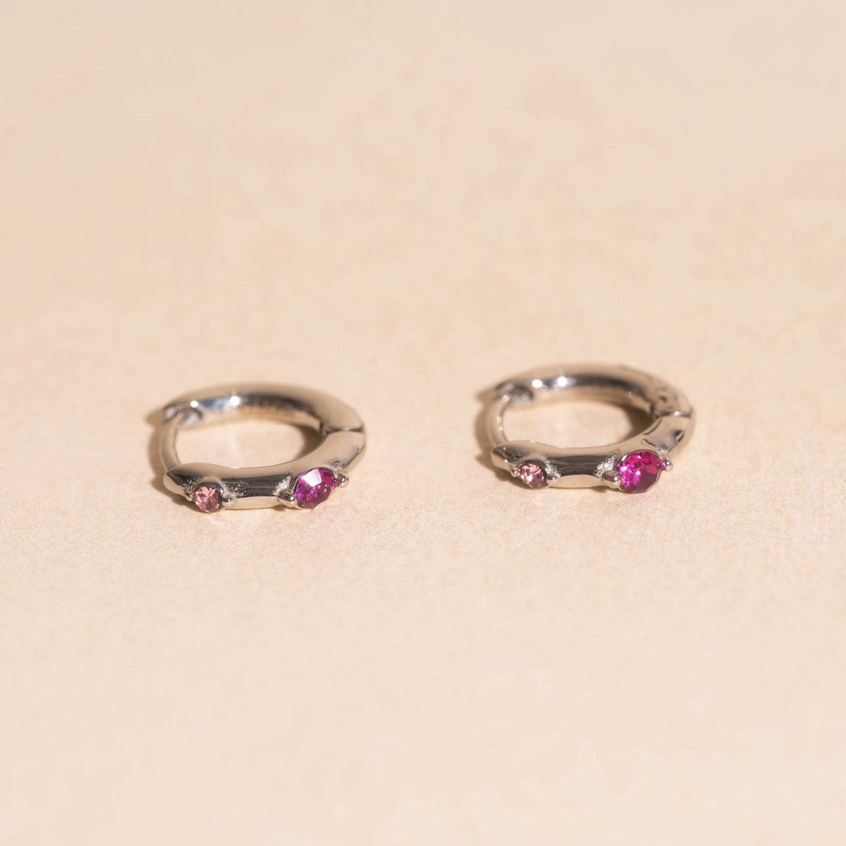 Mini Crystal Rounded Huggie Hoop Earrings