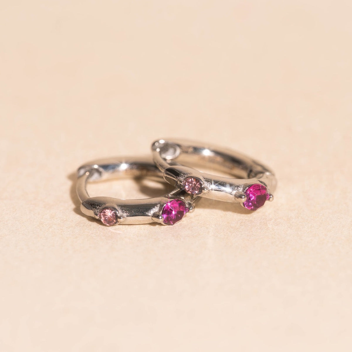Mini Crystal Rounded Huggie Hoop Earrings