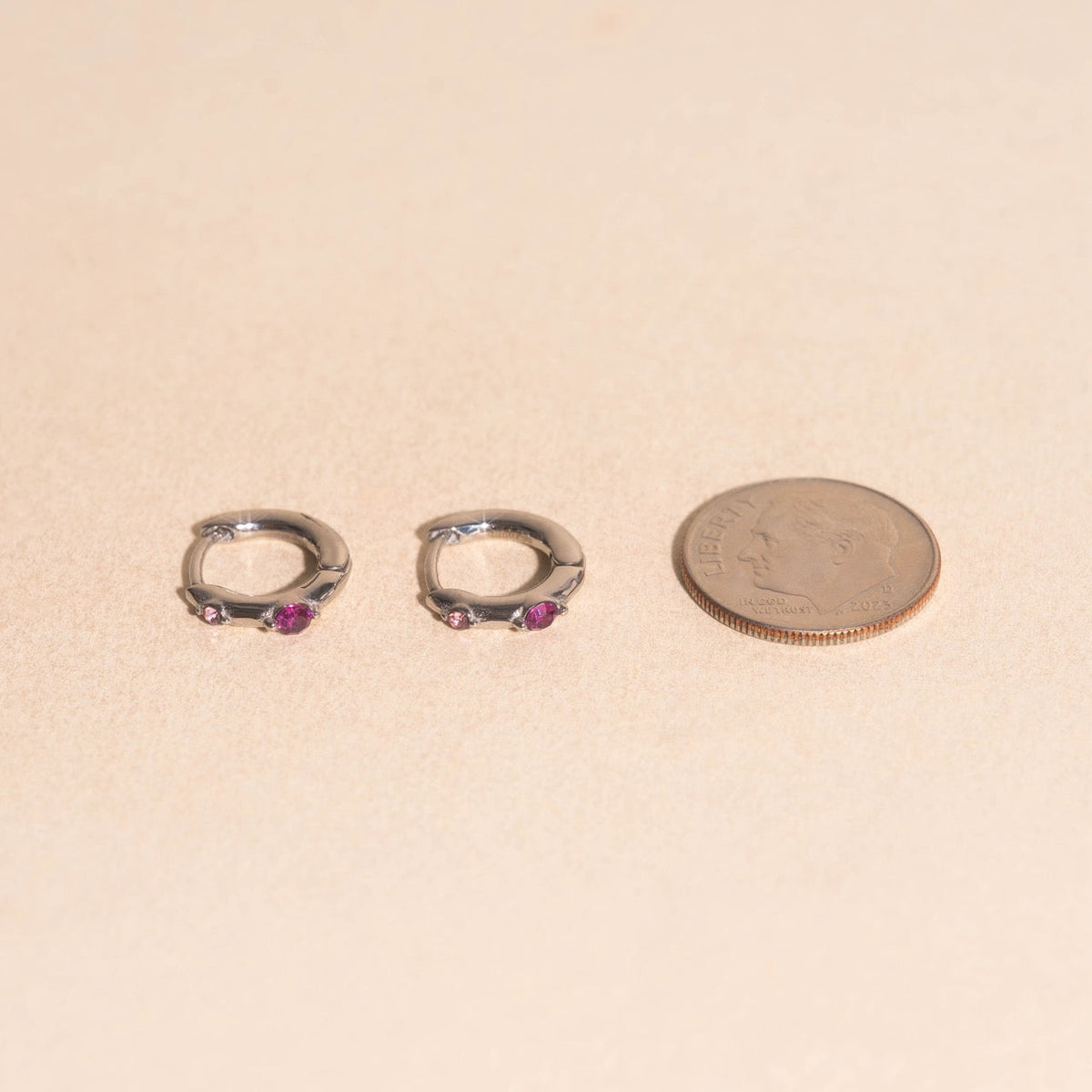 Mini Crystal Rounded Huggie Hoop Earrings