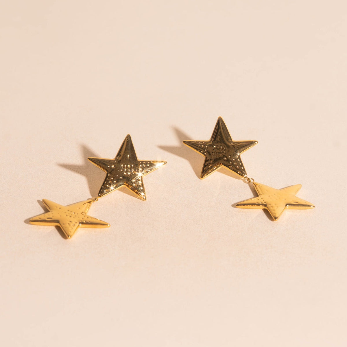 Jumbo Star Drop Stud Earrings