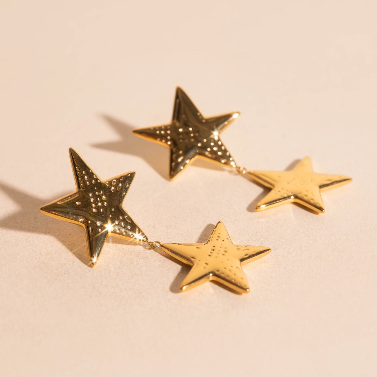 Jumbo Star Drop Stud Earrings