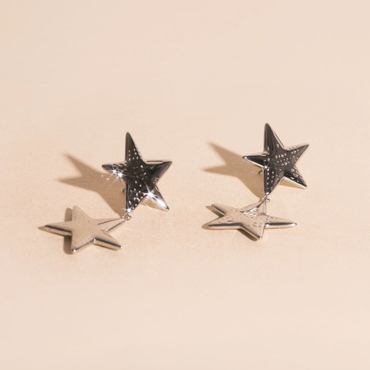 Jumbo Star Drop Stud Earrings