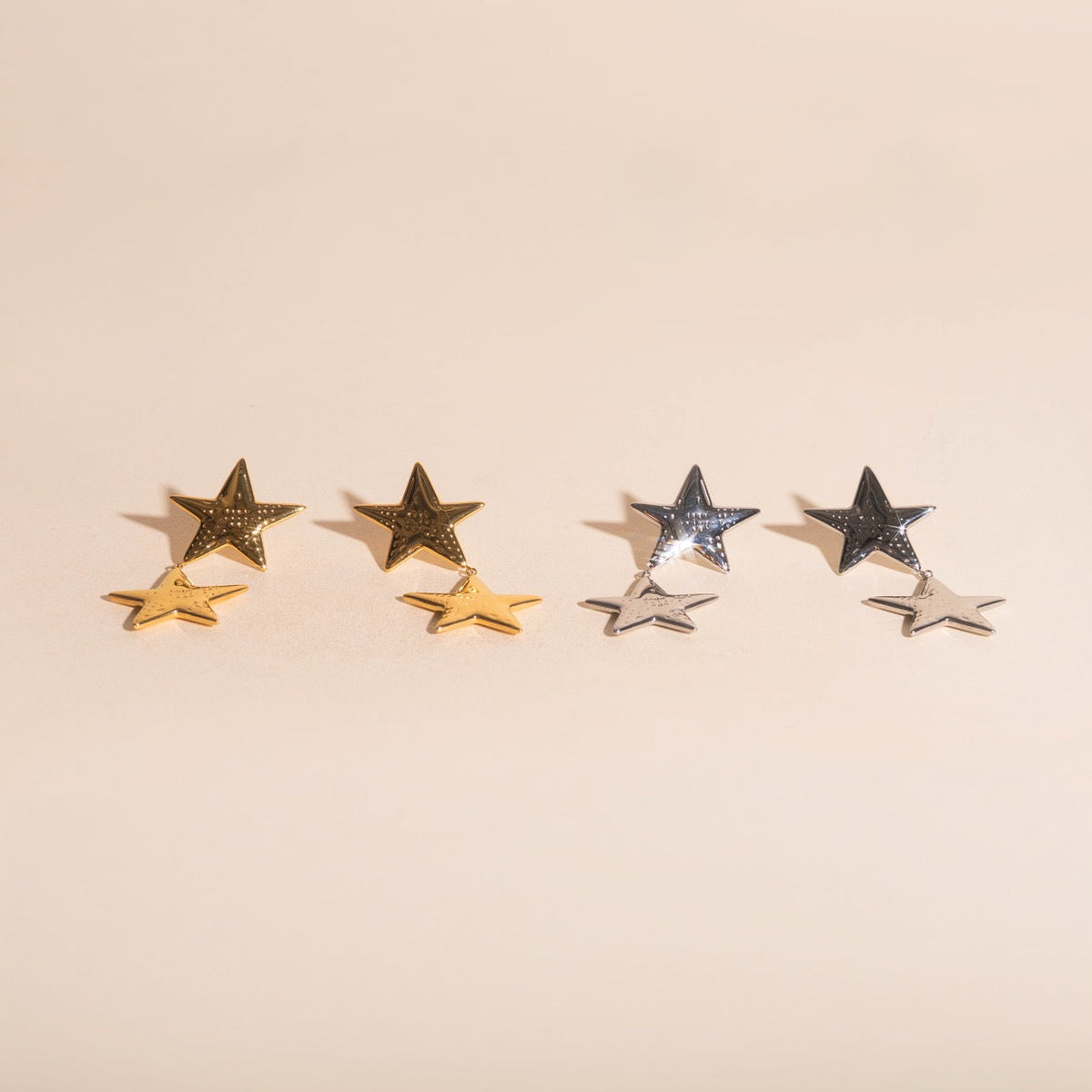Jumbo Star Drop Stud Earrings