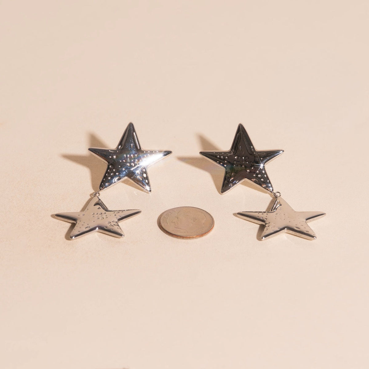 Jumbo Star Drop Stud Earrings