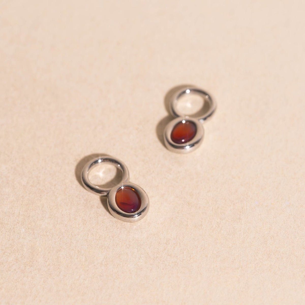 Stone Chunky Huggie Hoop Charms