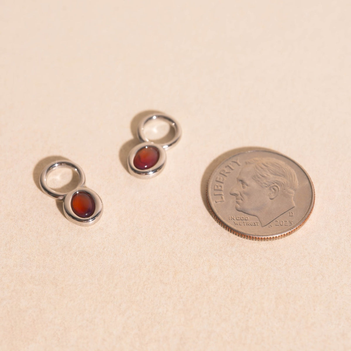 Stone Chunky Huggie Hoop Charms