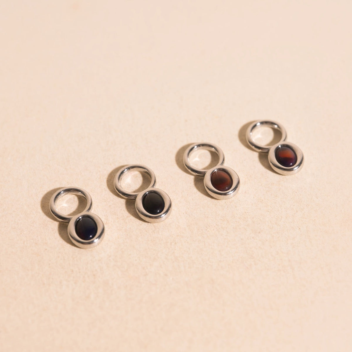 Stone Chunky Huggie Hoop Charms