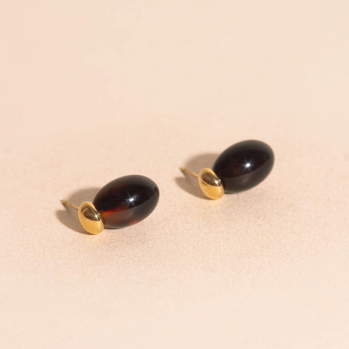 Tortoise Shell Drop Stud Earrings