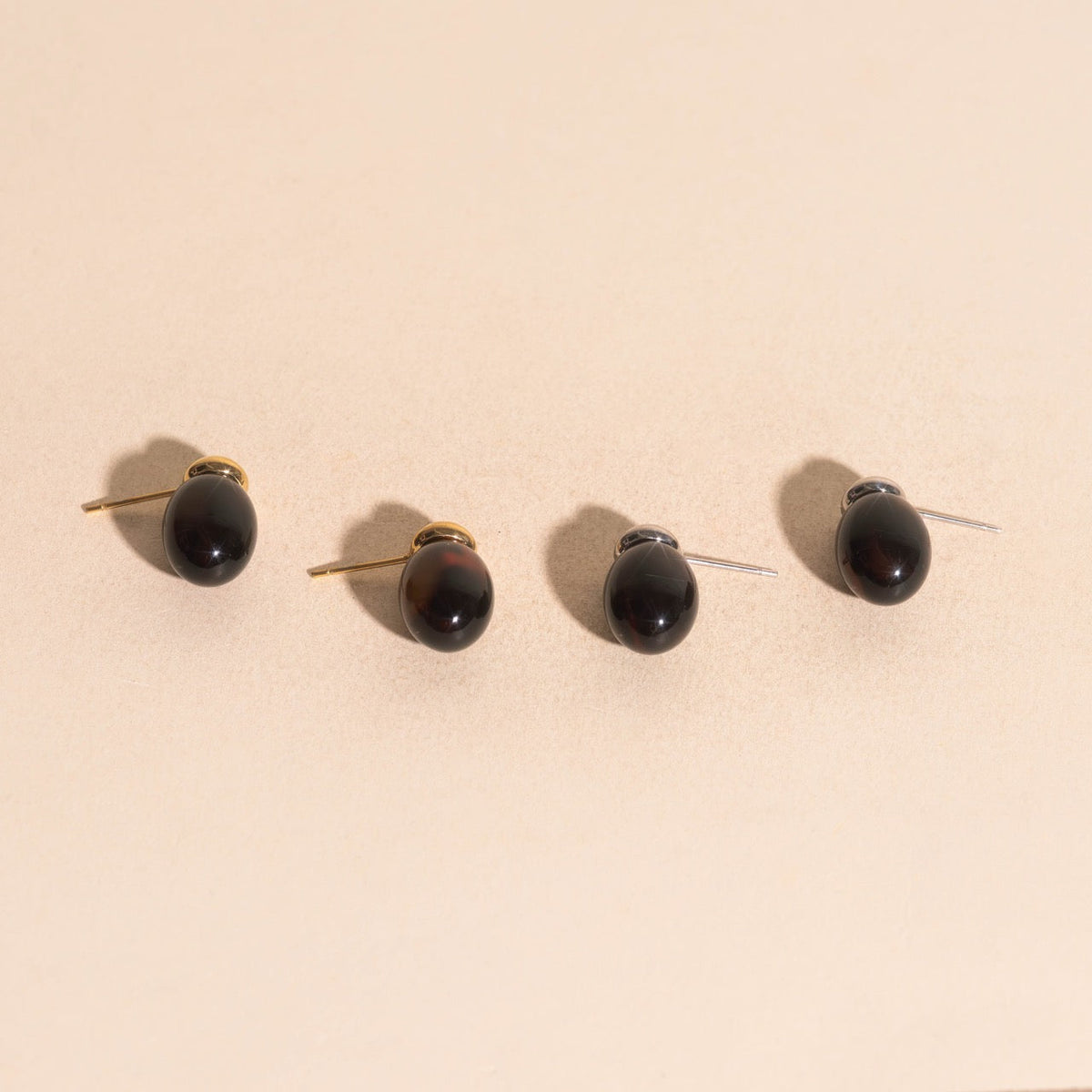 Tortoise Shell Drop Stud Earrings
