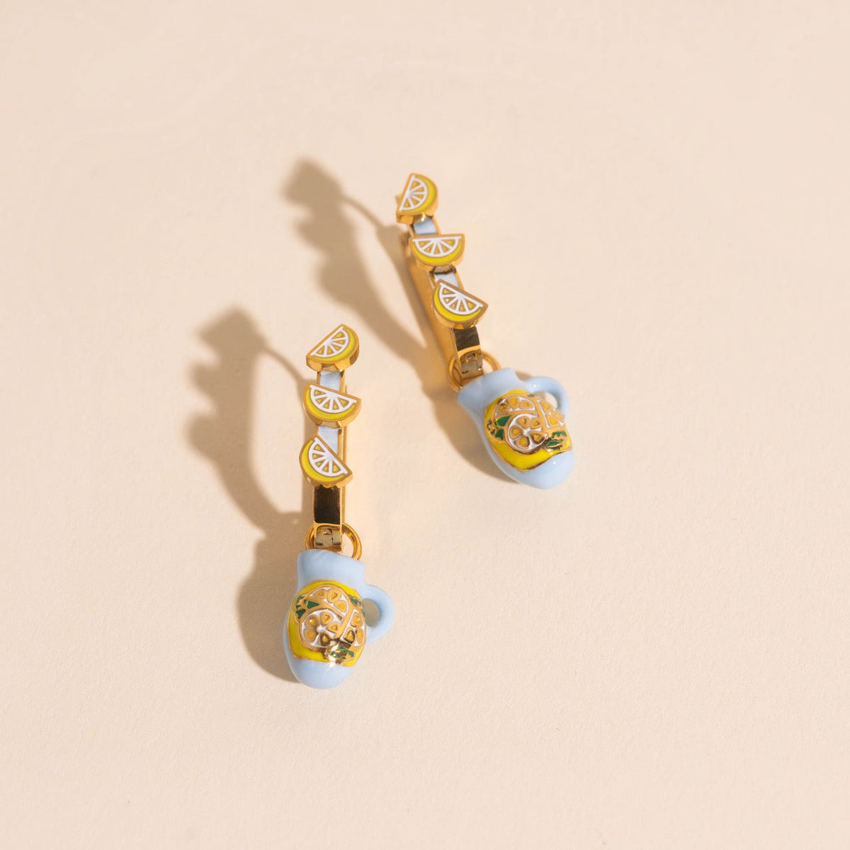 Lemon Slice 3D Huggie Hoop Earrings