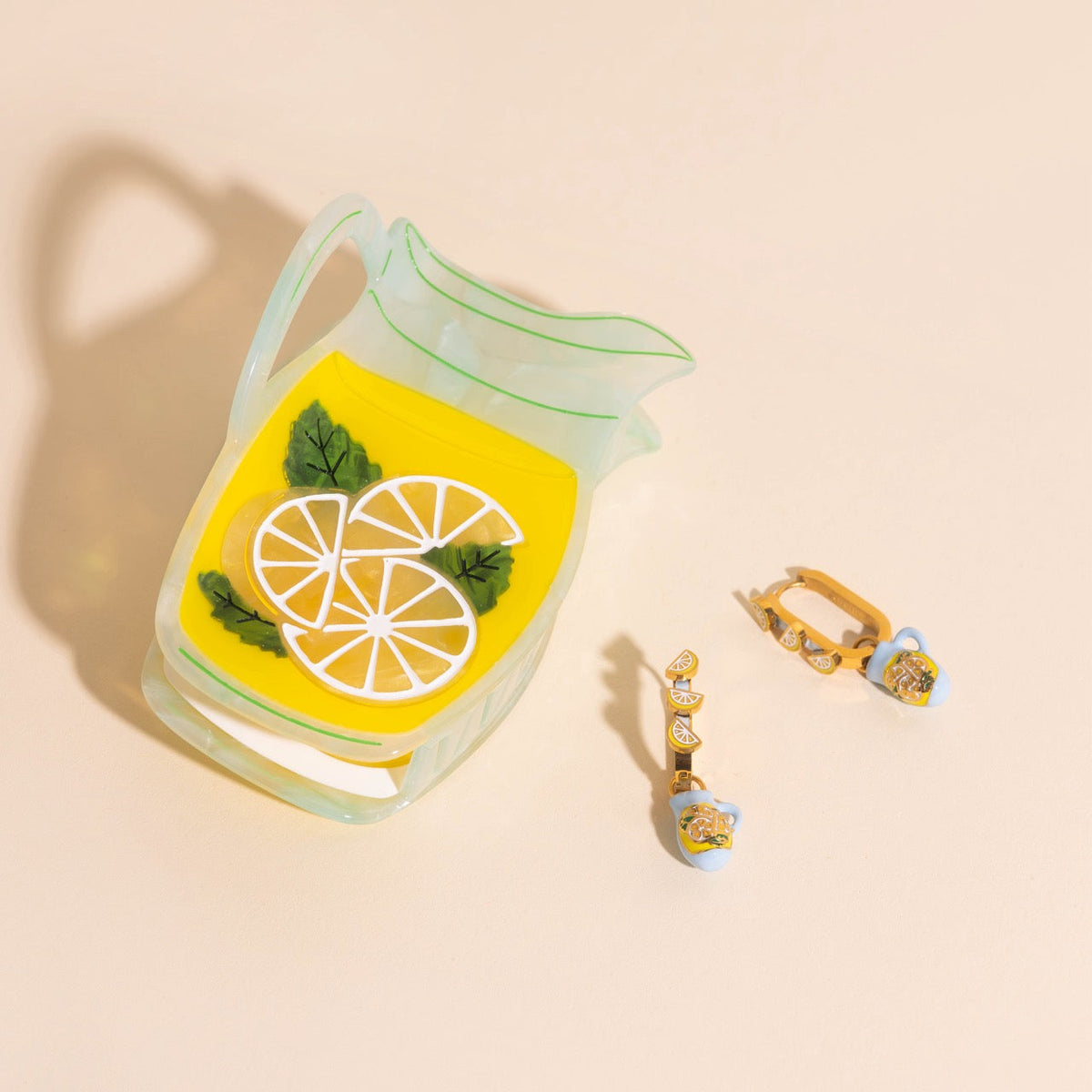 Lemon Slice 3D Huggie Hoop Earrings