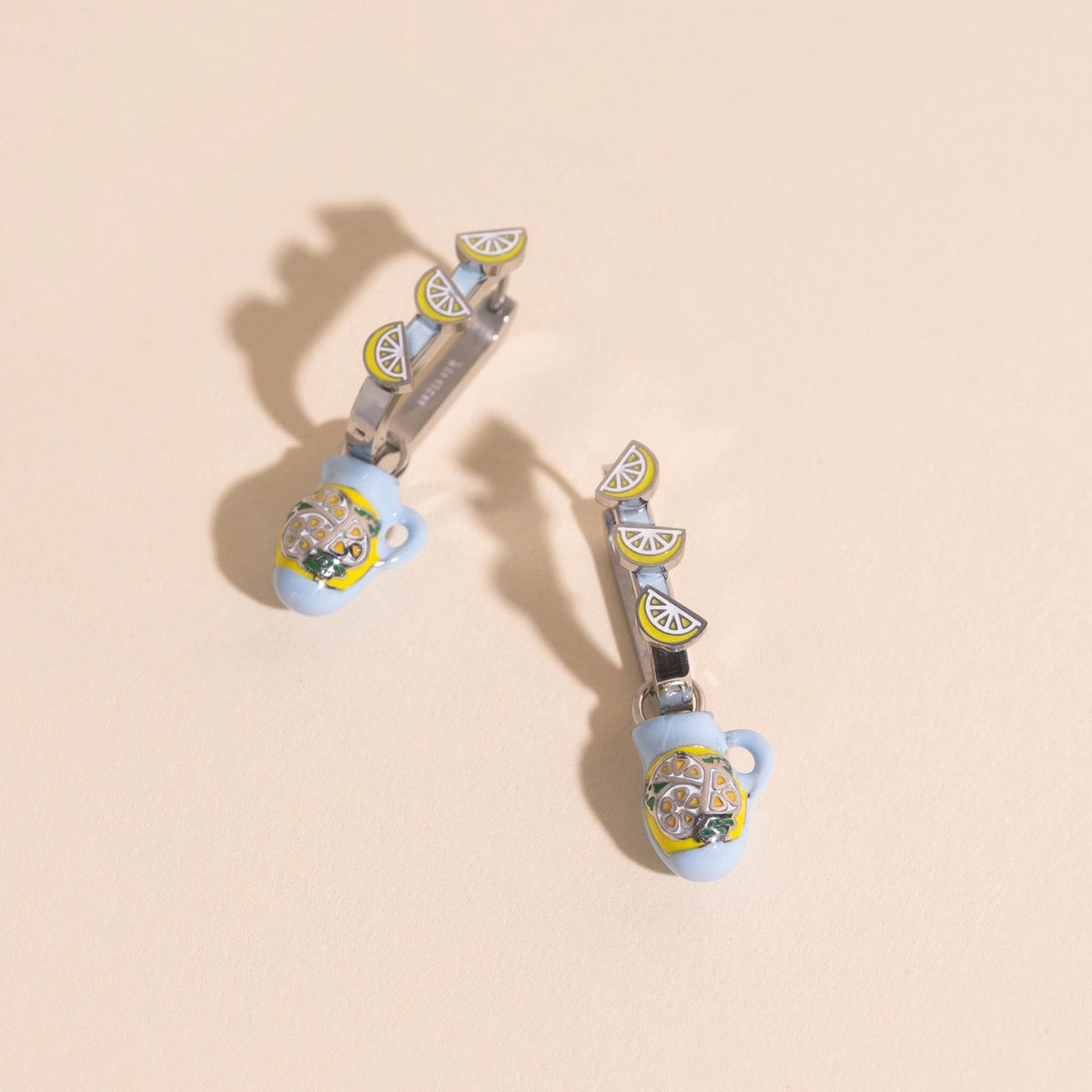 Lemon Slice 3D Huggie Hoop Earrings