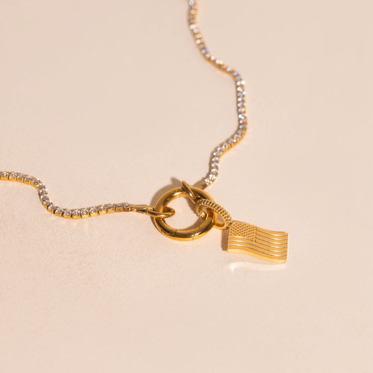 American Flag Necklace Charm