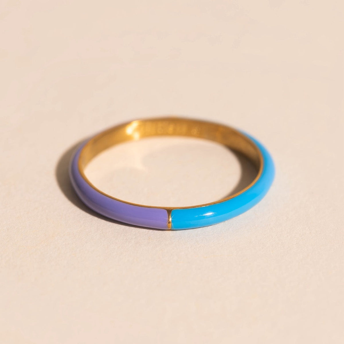 Split Color Neon Purple & Blue Stacker Ring