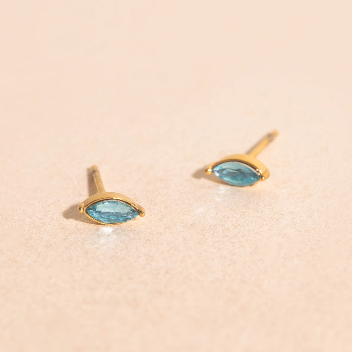 Blue Mini Crystal Stud Earrings