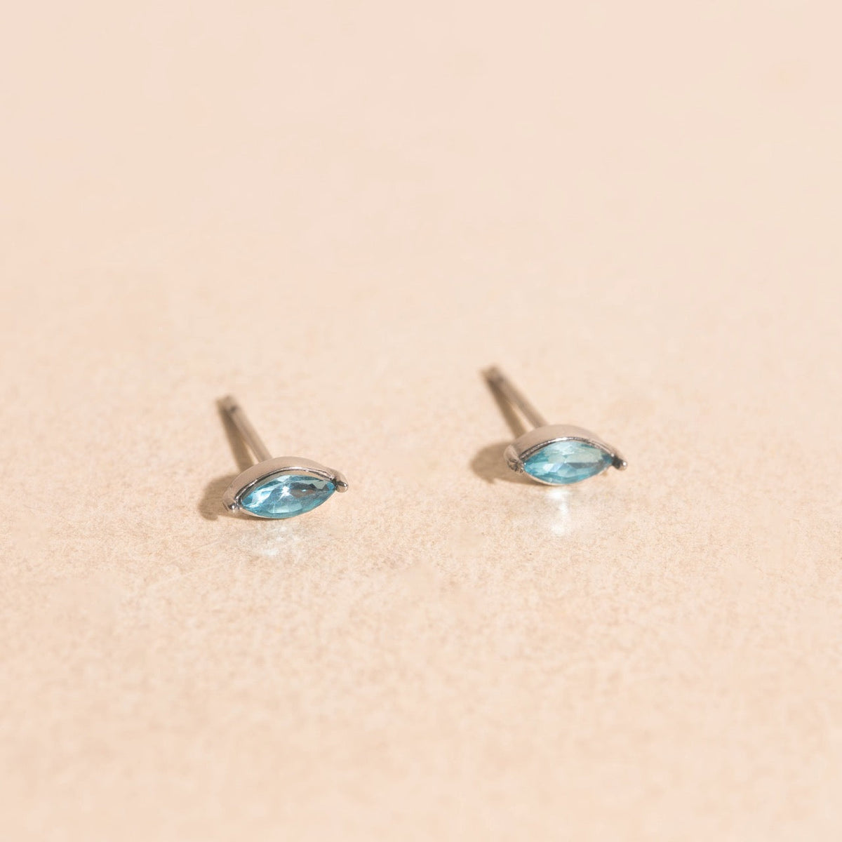 Blue Mini Crystal Stud Earrings