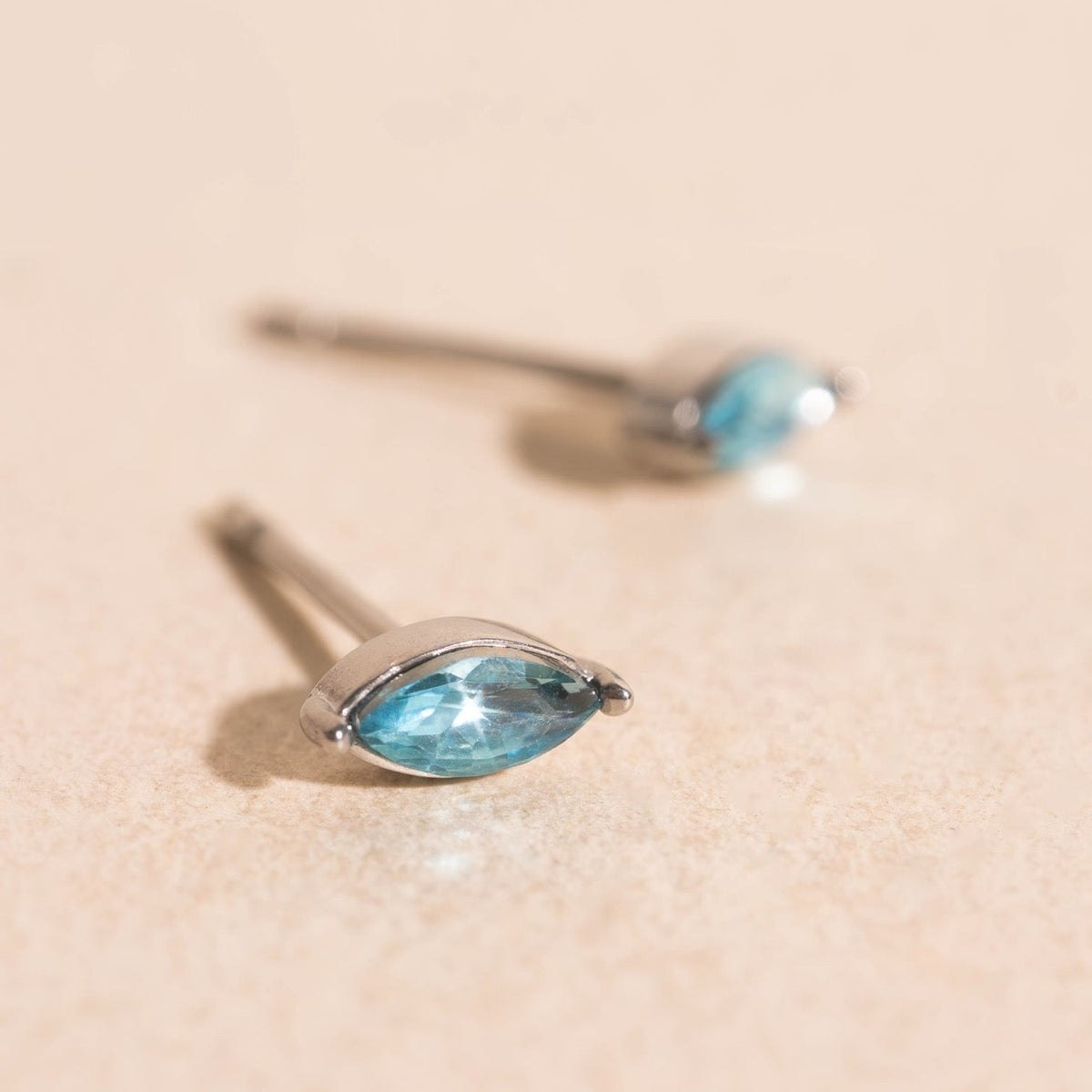 Blue Mini Crystal Stud Earrings