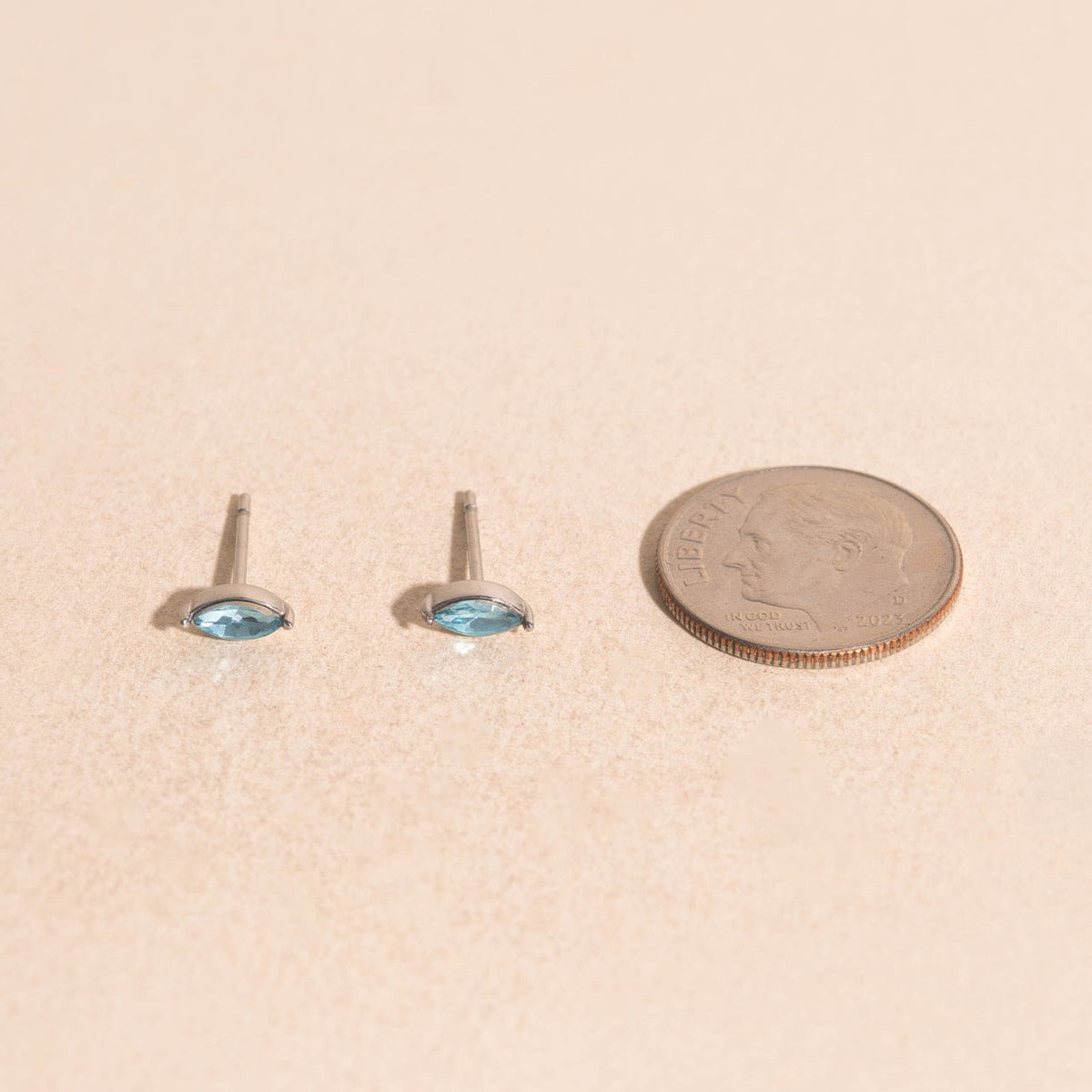 Blue Mini Crystal Stud Earrings