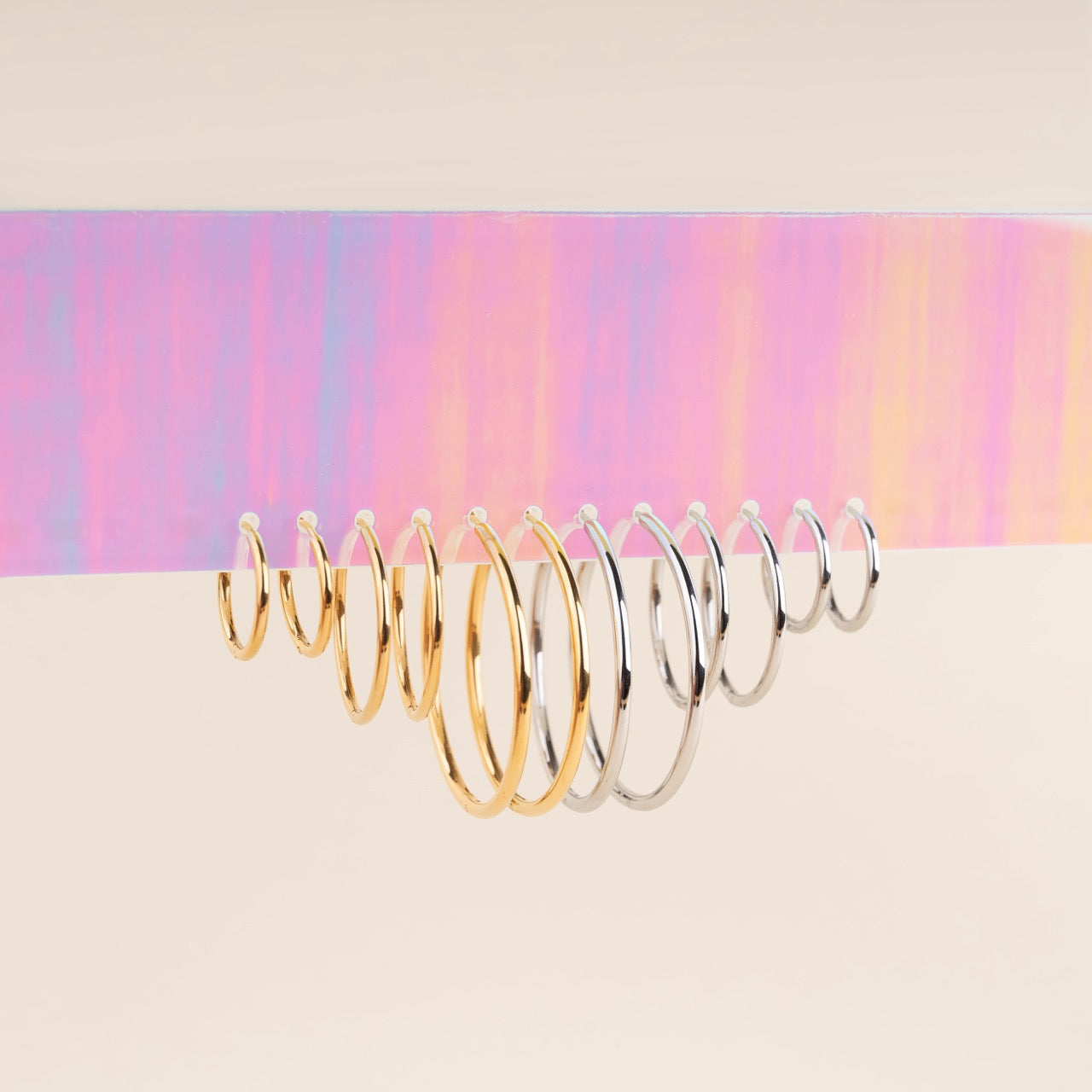 Titanium Circle Rounded Huggie Hoop Earrings - FeatherTUFF™