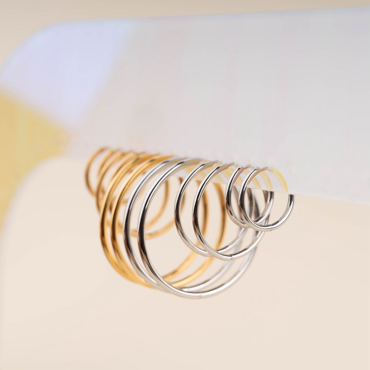 Titanium Circle Rounded Huggie Hoop Earrings - FeatherTUFF™