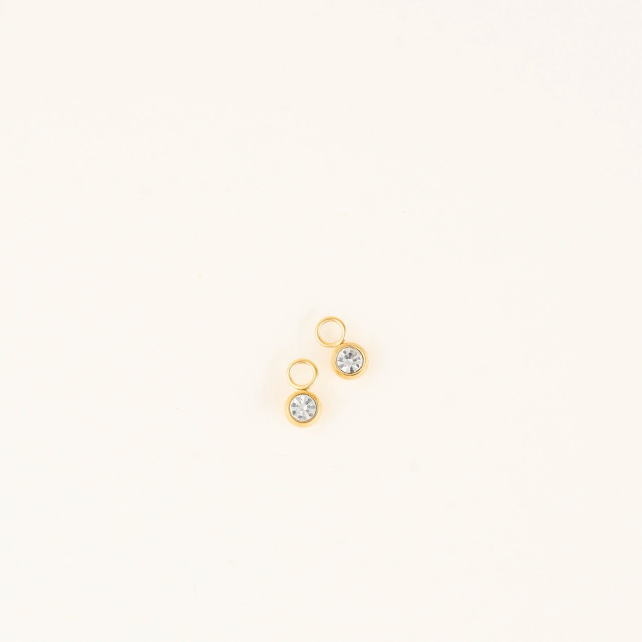 Round Crystal Huggie Hoop Charms