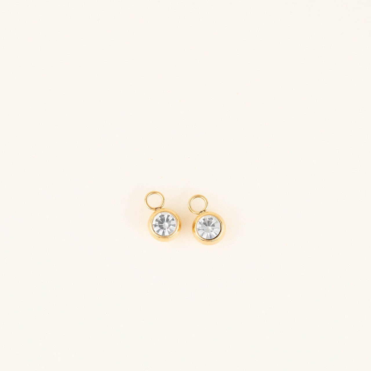 Round Crystal Huggie Hoop Charms