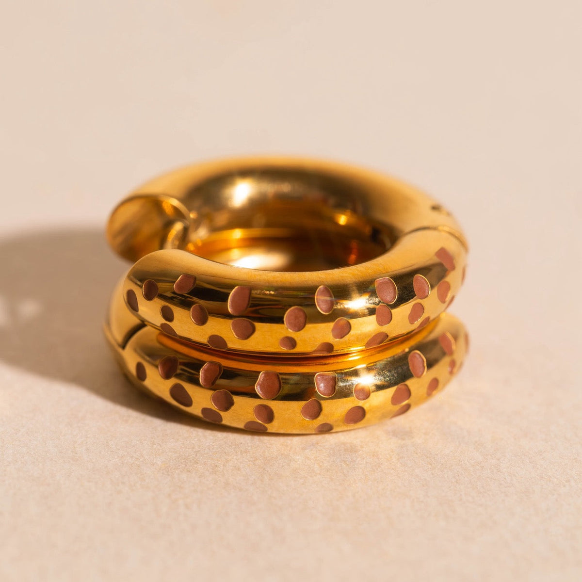 Giraffe Chunky Rounded Huggie Hoop Earrings