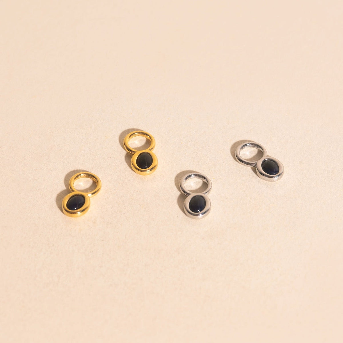 Stone Chunky Huggie Hoop Charms
