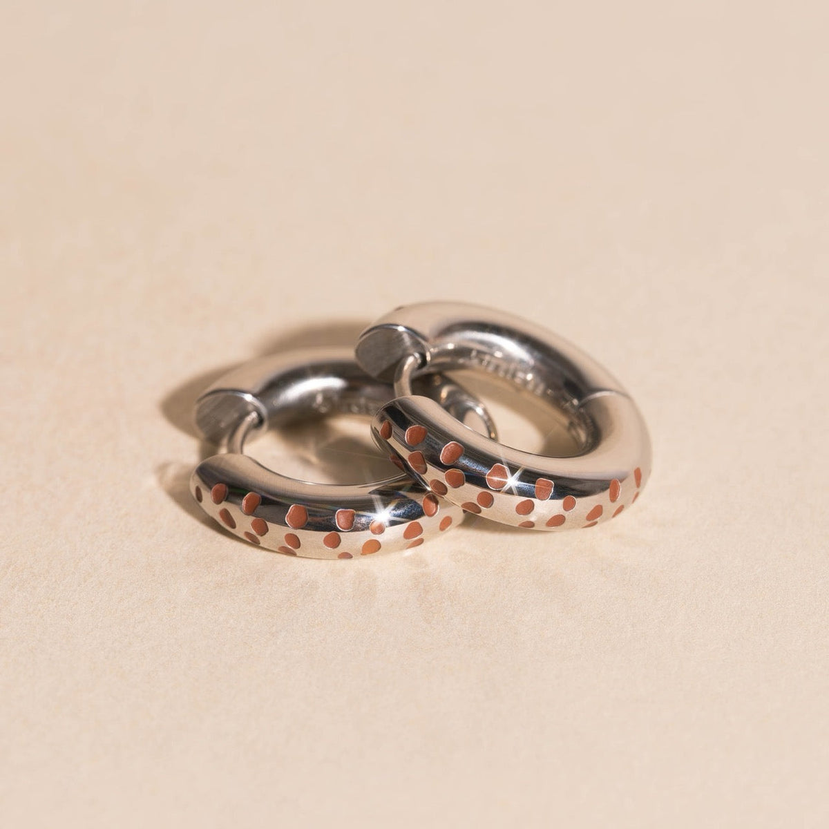 Giraffe Chunky Rounded Huggie Hoop Earrings