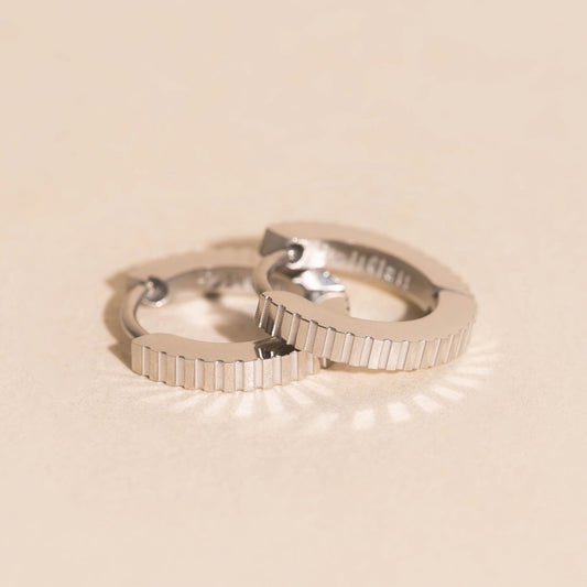 Textured Huggie Hoop Earrings