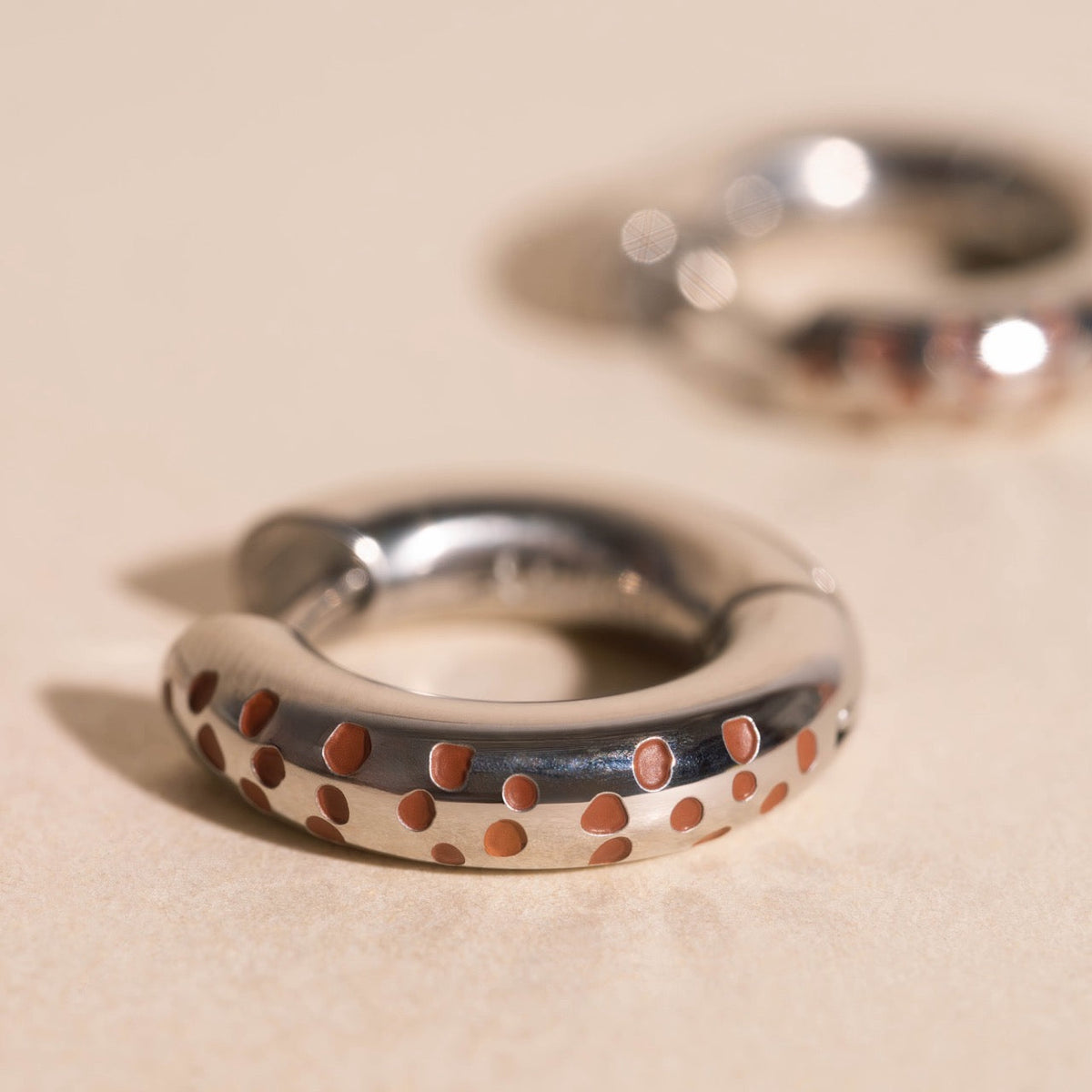 Giraffe Chunky Rounded Huggie Hoop Earrings