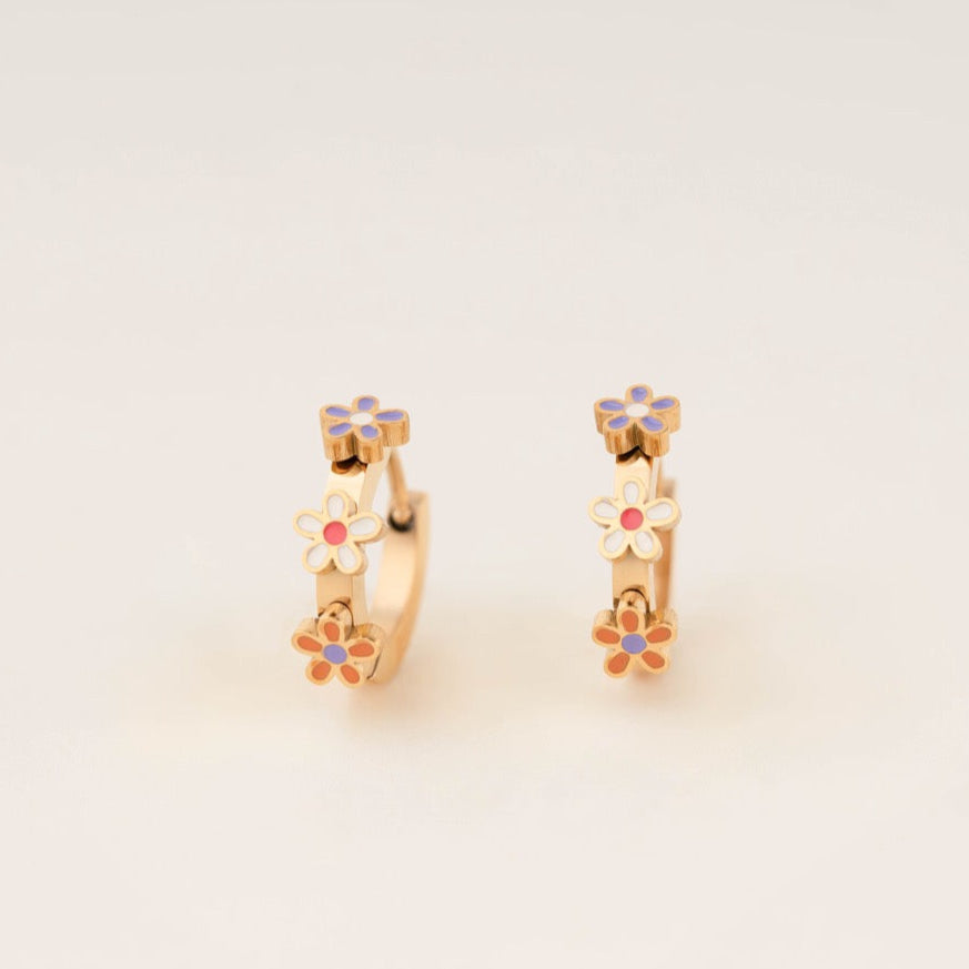 Daisy 3D Huggie Hoop Earrings
