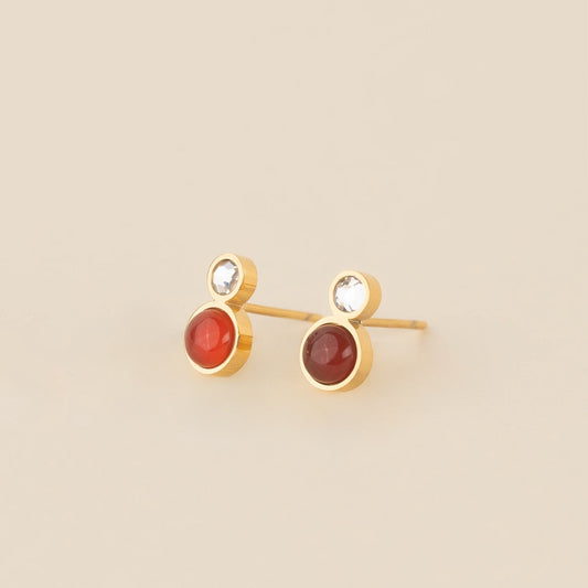 Amber Crystal Stud Earrings