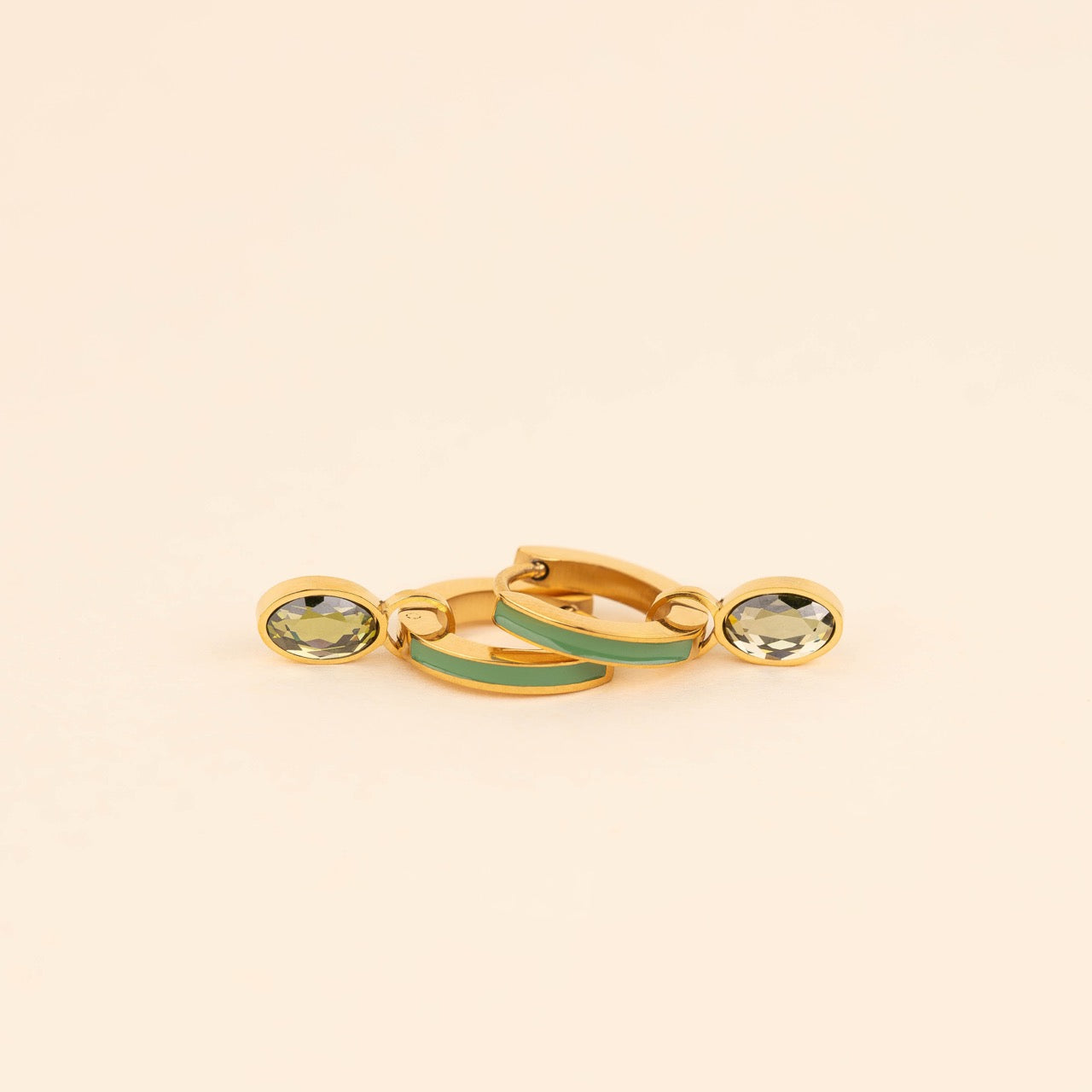 August Birthstone Huggie Hoop Charms