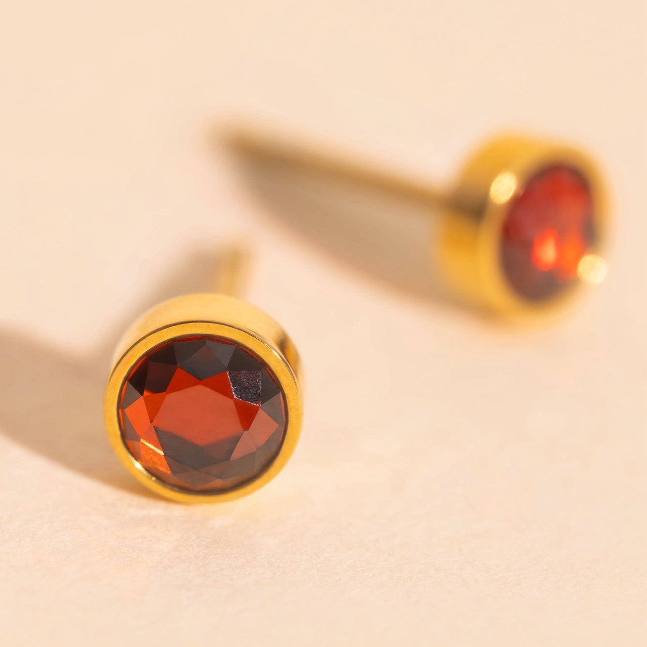 January Birthstone Stud Earrings