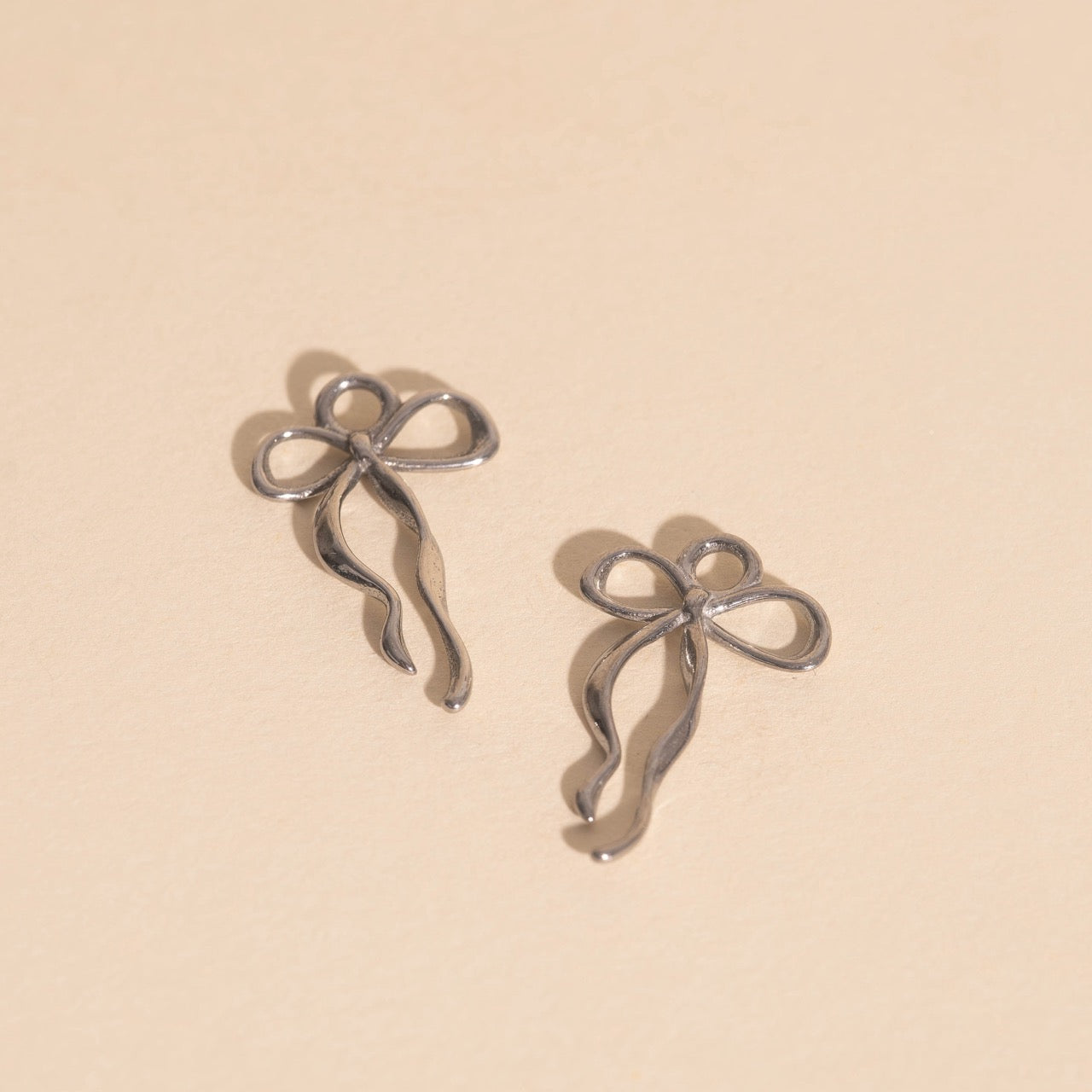 Ribbon Bow Huggie Hoop Charms