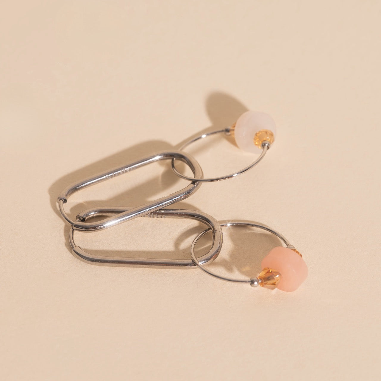 Blush Trio Huggie Hoop Charms