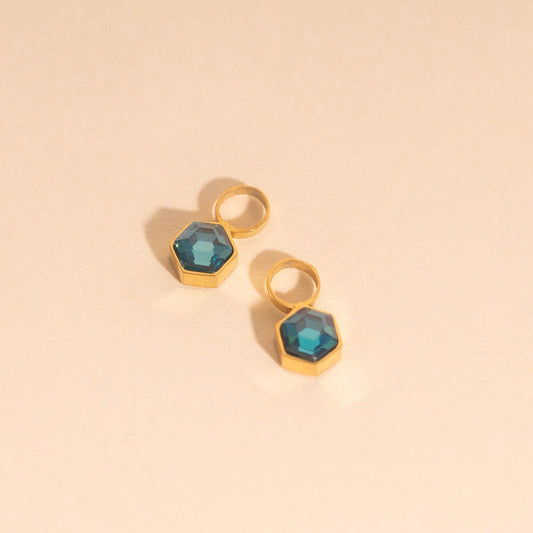 March Birthstone Huggie Hoop Charms