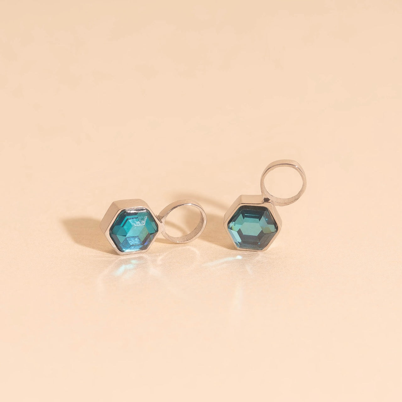 March Birthstone Huggie Hoop Charms