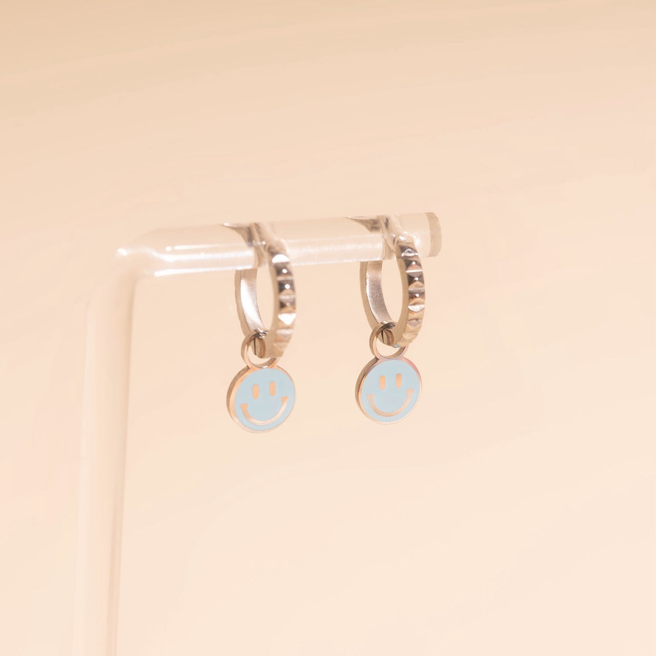 Smiley Huggie Hoop Charms