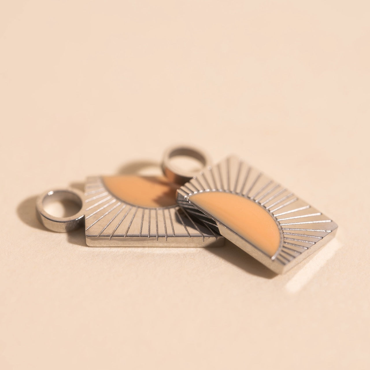 Split Sunburst Huggie Hoop Charms