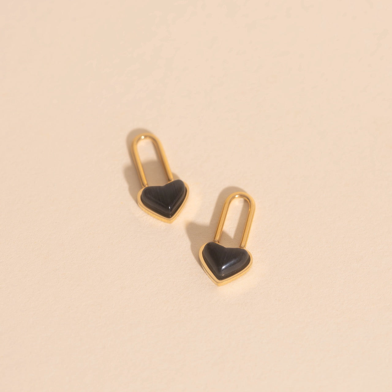 Paperclip Heart Huggie Hoop Charms