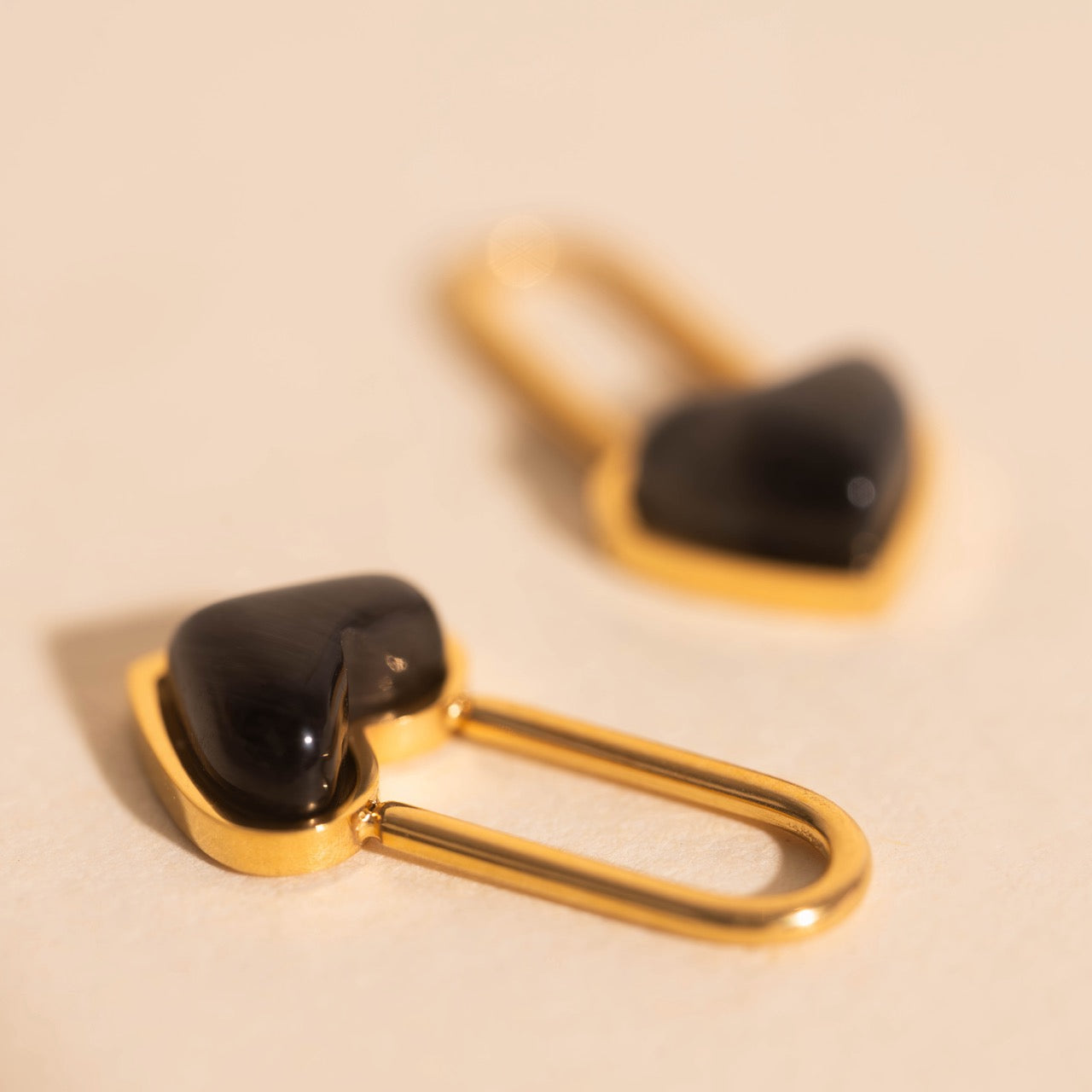 Paperclip Heart Huggie Hoop Charms