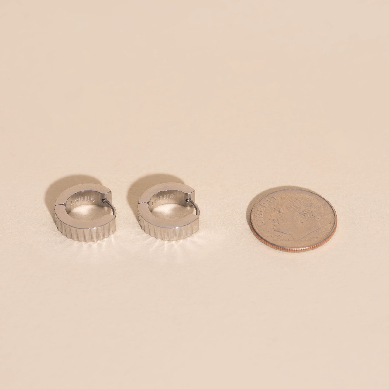 Textured Chunky Huggie Hoop Earrings